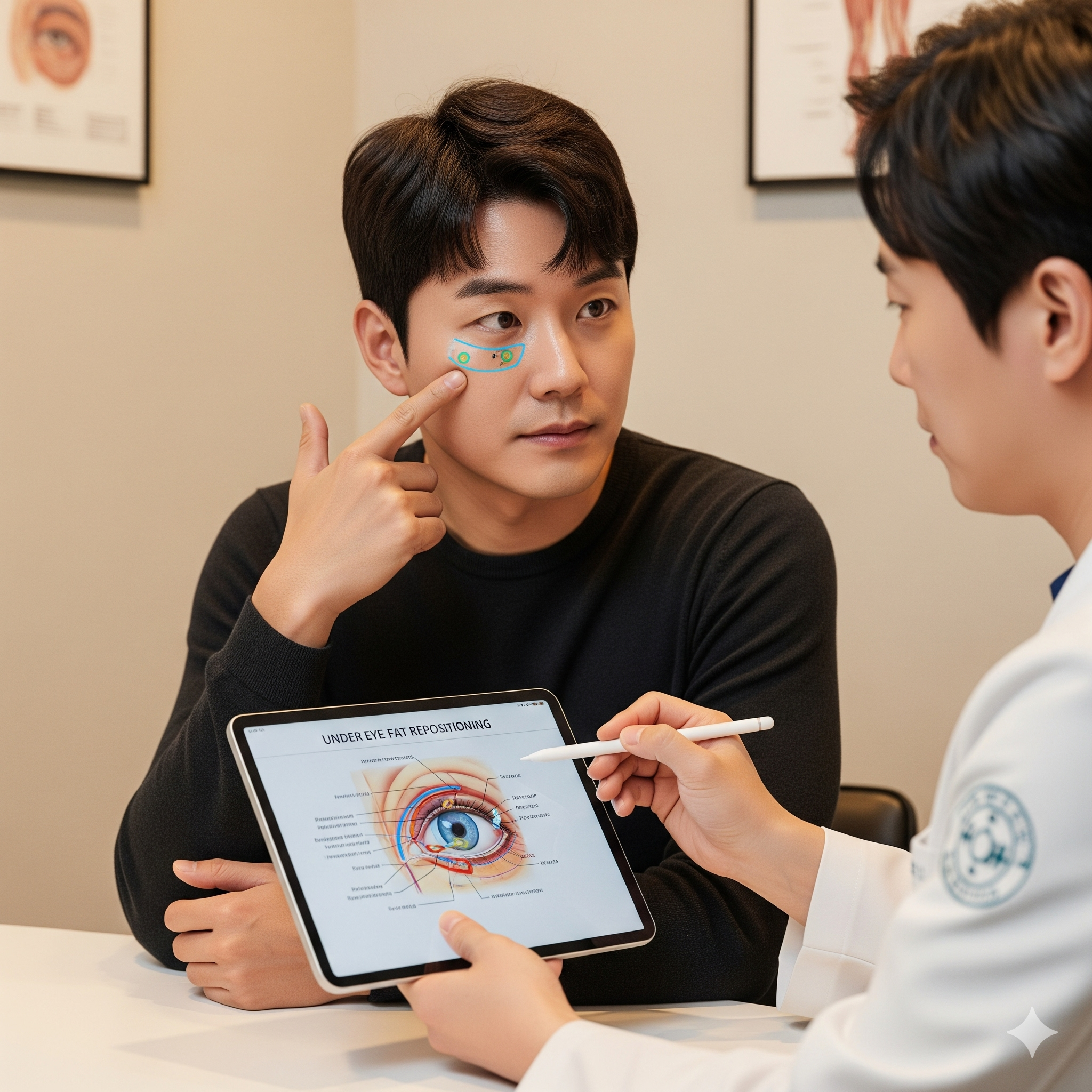 남자 눈밑지방 재배치